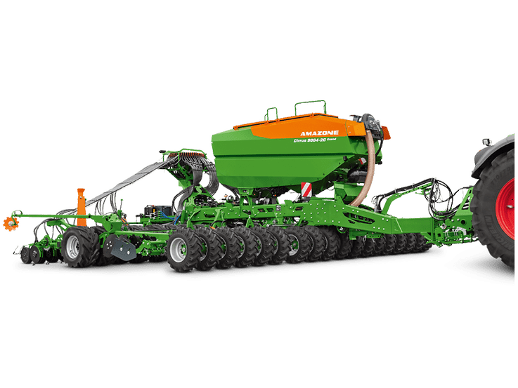 amazone saamaskine 2 Billede af en grøn og orange såmaskine af mærket amazone